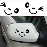 Cute Smile Face 3D Decal Sticker for Auto Car Side Mirror L+R Rearview