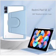เคสอะคริลิกหมุนได้360 ° สำหรับ Redmi Pad SE 2023 11แท่นขาตั้งแท็บเล็ตแผ่นที่ครอบสำหรับ Xiaomi 6 6 Pro Pad 5 5 5 5 Pro 11นิ้วพร้อมช่องเสียบปากกา