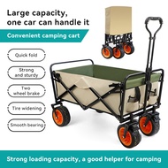 Outdoor wagon Trolley 5'/8'inch Wagon Foldable Cart Beach Shopping Camping Cart with Storage Basket 