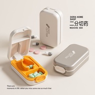 Medicine cutter pill box mini Storage one-point Medicine cutter pill box mini Handy Tool one point Medicine Packing pill Storage box Portable pill Dispenser pill cutter 2024 New Product200417