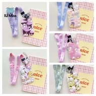 IU MISS Kitty Cat Card Holder Plastic Lanyard Melody Card Case Cute Wave Shape Kuromi Card Cover Student
