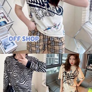 OFF SHOP (OFF-DX-Other-9090/6081) Set Shirt + Pants Cute Pattern Soft Fabric Comfortable To Wear