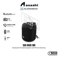 Audiobox 2GO Dock 100 Bluetooth Portable Speaker with Phone Docking | Built In Mic | FM Radio