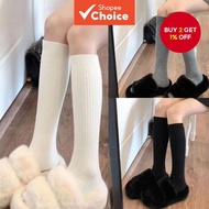 Women's Striped Mid-Calf Socks - JK Lolita Style Slouch Medyas for Autumn Winter | Black, White, Gre