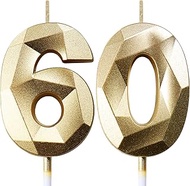 Birthday Candles Numbers Candle 60 Cake Decoration 60th Birthday Man Woman Candles Birthday Gold Num