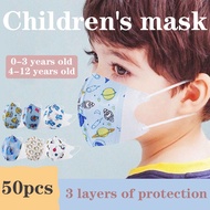 50PCS Baby Mask 3D Kid Mask 3D Mask Student Mask for 0-3 and 4-12 Years Old Children Face Mask