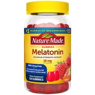 Melatonin 10mg per serving Gummies, Maximum Strength Dosage, 100% Drug Free Sleep Aid for Adults, 12