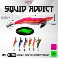 SQUID FISHING BAIT JIG BREFISHSQUID ADDICTSQUID 3.5 FULL GID & RATTLE EGI BAIT 11CM 20GRAM GLOW IN T