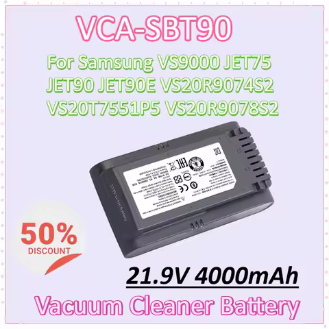 VCA-SBT90 21.9V 4000mAh Battery for Samsung VS9000 JET75 JET90 JET90E VS20R9074S2 VS20T7551P5 VS20R9