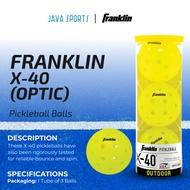 Franklin X-40 Yellow Optic Pickleball Ball 3 Pack | Franklin Sports X 40 Yellow Pickleballs, Pack of