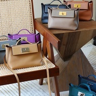 2424mini Bag Genuine Leather Handbag Shoulder Crossbody Bag Commuter Bag Backpack Simple Fashion