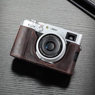 กระเป๋าใส่กล้องแบบหนังแท้ คุณภาพสูง สำหรับ Fujifilm X100V X100T X100S X100F กระเป๋าใส่กล้องแบบสะพายไ
