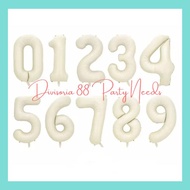 [DV88] 32" Cream White Number Foil Balloon 0-9 Number Balloon Foil Balloon