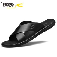 QM🌹German Camel Active Men's Slippers Summer Outdoor Slippers Men's Genuine Leather Sandals Breathable Beach Shoes Sanda