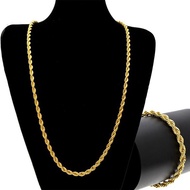 Fashion 18K Gold Plated Bracelet Necklace Jewelry Set for Women and Men