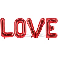 Belon LOVE Merah 40 inci, 4 Pek Belon Huruf Foil untuk Hiasan Hari Valentine