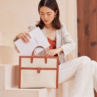 帆布配牛皮 大容量通勤包 單肩托特包 手提包