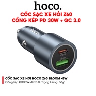 Hoco Z60 Car Charger 48W Fast Charging PD30W+QC3.0 - Genuine 2-Port USB and Type-c Fast Charging Car