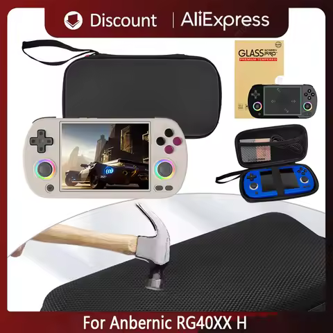 For Anbernic RG40XX H Video Game Console EVA Hard Carrying Case w/ Screen Protector Set Hard Shell S