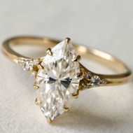 Inlaid Marquise Diamond Wedding Ring for Women