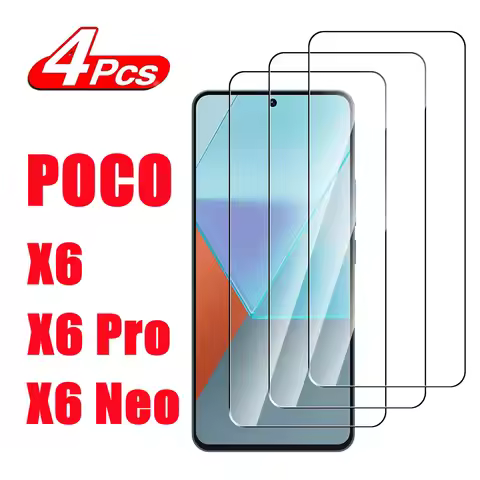 2/4 Pcs For Xiaomi Poco X6 X6Pro X6Neo 9H Tempered Glass For Poco X6 Pro Neo Screen Protector Glass