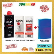 ZIPPO Set (Lighter Fluid 125ml+ Flints 6pcs + Wick 1pc) ORIGINAL + OIL LIGHTER WINDPROOF