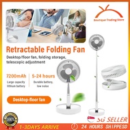 【SG Seller】Flexible USB Foldable Fan 7200mAH Rechargeable Desktop Fan