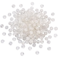 KISSITTY 1000pcs Transparent Acrylic Alphabet Beads Clear Flat Round Acrylic Beads with White Letter