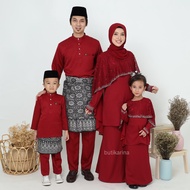 【 Ready Stock】 BAJU RAYA SEDONDON FAMILY 2021 MAROON MERAH GELAP KURUNG MODEN MELEANA IBU ANAK KURUNG MODEN MAK ANAK PER