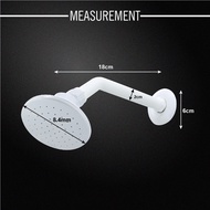 SKSK 4" 100MM ROUND PVC SHOWER HEAD WITH ARM / CHROME COLOUR / KEPALA PIPE MANDI
