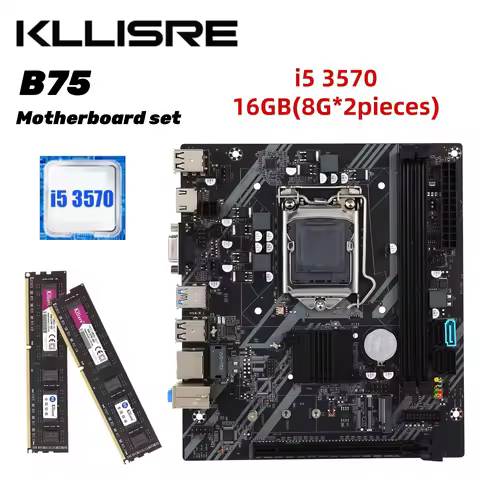 Kllisre B75 desktop motherboard kit with Core i5 3570 2 x 8GB = 16GB 1600MHz DDR3 support M.2 NVME U