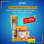 Combo Sika chống thấm sàn Sikaflex 134 Bond & Seal Sikadur 20 Crackseal keo chà ron Sika Tile Grout
