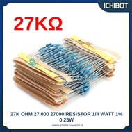 27K ohm 27,000 27000 Resistor 1/4 Watt 1% 0.25W