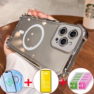 【4 in 1】With Tempered Glass Case for iphone 14 pro max iphone 14 plus iphone 14 15 Pro MAX phone cas