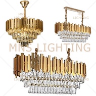 Wynn Design Lighting Modern Chandelier Raindrop Crystal Light For Hotel Dining Hall Way Gold Series 