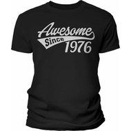 Men's cotton T-shirt ShirtInvaders Awesome Since 1976-50th Birthday T-Shirt for Men 4XL , 5XL , 6XL