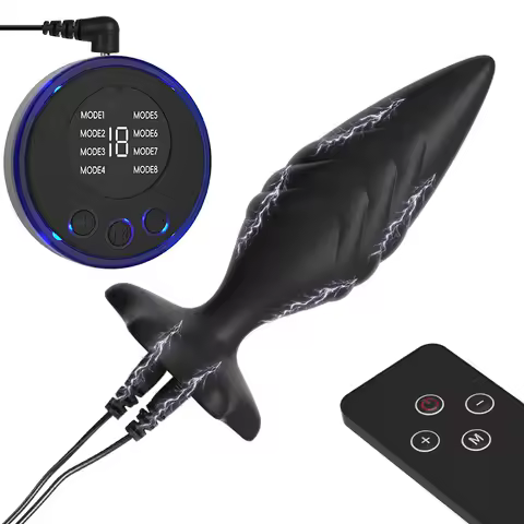 Electrical Shock Vibrator Women's Metal Anal Plug Wireless Remote Men Prostate Massager Adult Suppli
