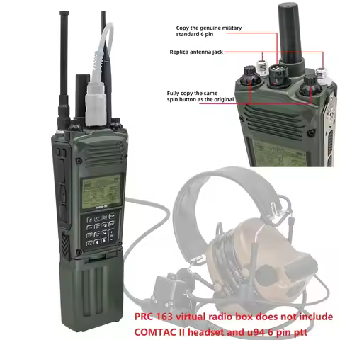 Tactical Headphone Adapter PRC 163 Virtual Radio Box for Tactical Airsof Shooting COMTA Hunting Head