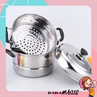 ◎✁✔Stainless Steel Steamer Cookware Multi-functional Three Layers For Siomai, Siopao Steamer