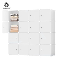 Organono DIY 16 Doors Cubes Shelves Cabinet Wardrobe Space Saver Multipurpose Stackable Organizer