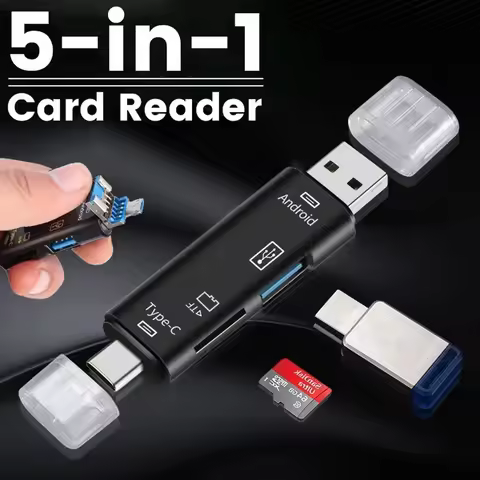 5 in 1 Multifunction Usb 2.0 Type C Usb Micro Usb Tf SD Memory Card Reader OTG Card Reader Adapter M