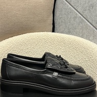 Chanel Crumpled Lambskin Moccasins so black loafers