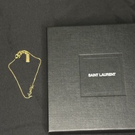 Saint Laurent YSL Logo Pendant bracelet 金色YSL Logo吊墜手鍊（附原裝盒）