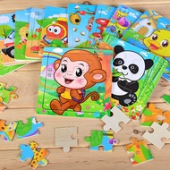 9pcs Animal Wooden Jigsaw Puzzle for Kids Early Educational Toys Baby