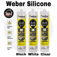 240ML WEBER SAINT-GOBAIN ADHENSION ACETIC GENERAL PURPOSE SEALANT SILICONE- WHITE/ BLACk/CLEAR 胶水 We