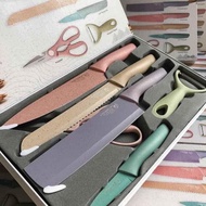 [C-O-M-B-O 6 MÓN] Bộ Dao 6 Món Dao Kháng Khuẩn Everich Bộ 6 Món Tiện Dụng Đủ Màu Sắc Gồm 4 dao + 1 k