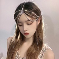 Silver colored gemstone Headchain forehead decoration hair accessories bridal model bindi hindi indi