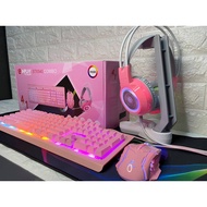 【Quick Delivery】Inplay STX540 4in1 RGB Combo Gaming Keyboard Mouse Headset set typewriter design Bac