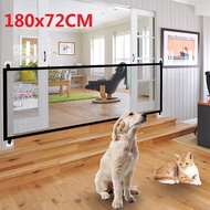 Dcawin 180*72CM Pet Fence Isolation Net Portable Folding Safety Magic Gate Guard Mesh Safe Fence Net for Pets Dog Puppy Cat Gauze Pet Isolation Net Dog Gate for House Indoor Stair Doorway