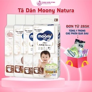 Moony Natura Diapers Size NB62+4/S58+2/M46/L38 - White Moony Diapers From 3 Kg To 14 Kg - Thanh Ngan